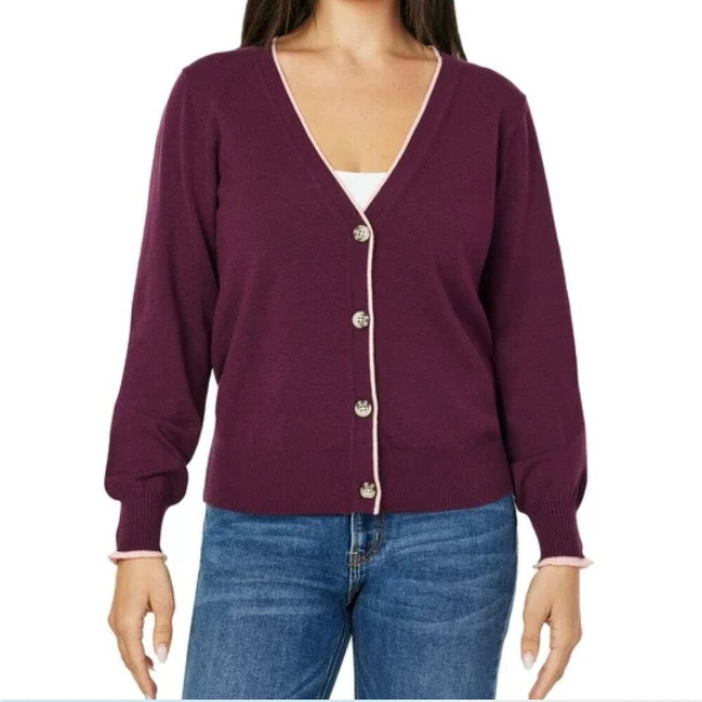 Scotch & Soda Amsterdam Women’s Cardigan – Burgundy Button V-Neck – Size M – NWT